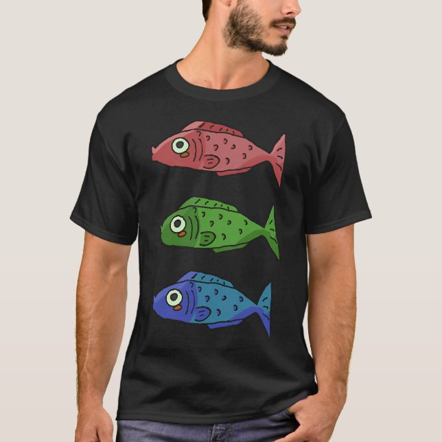 T-shirt Pile de poissons colorés (Devant)