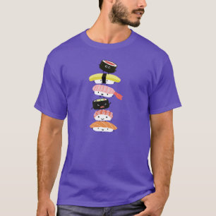T-shirt Pile de sushi - tour d'amusement des amis de sushi