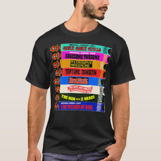 T-shirt Pile d'horreur de culte VHS vidéo de minuit