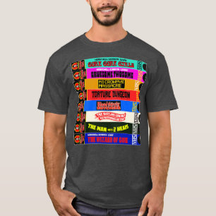 T-shirt Pile d'horreur de culte VHS vidéo de minuit