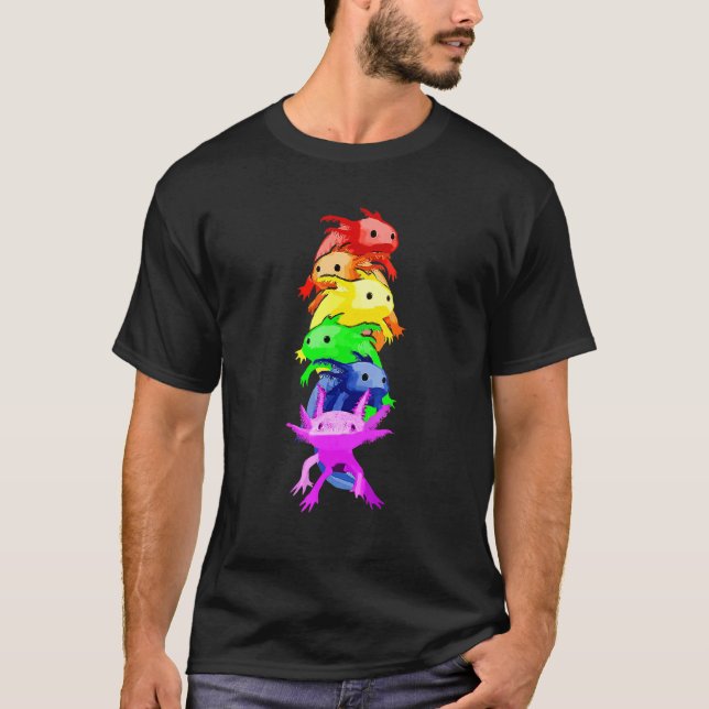 T-shirt Pile Lgbt Axolotl (Devant)