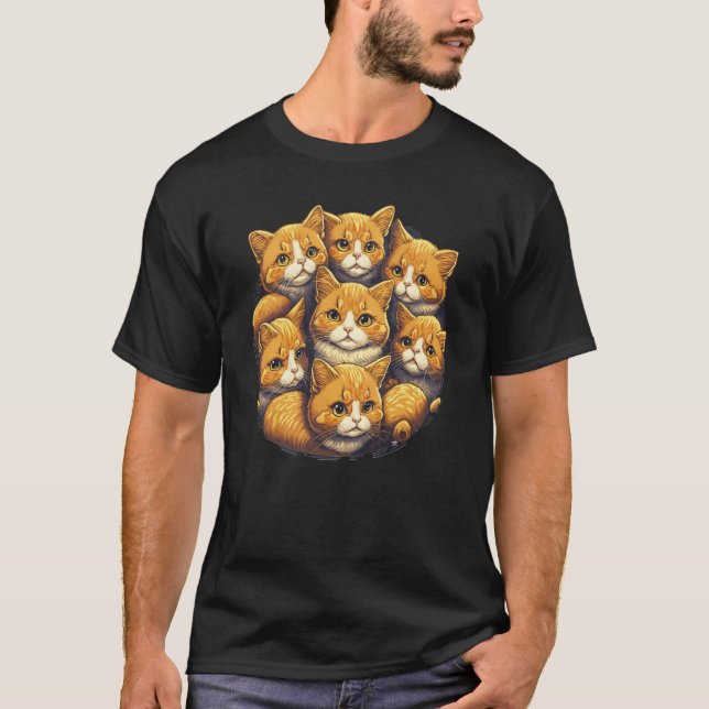 T-shirt Pile mignonne de chats et chatons (Devant)