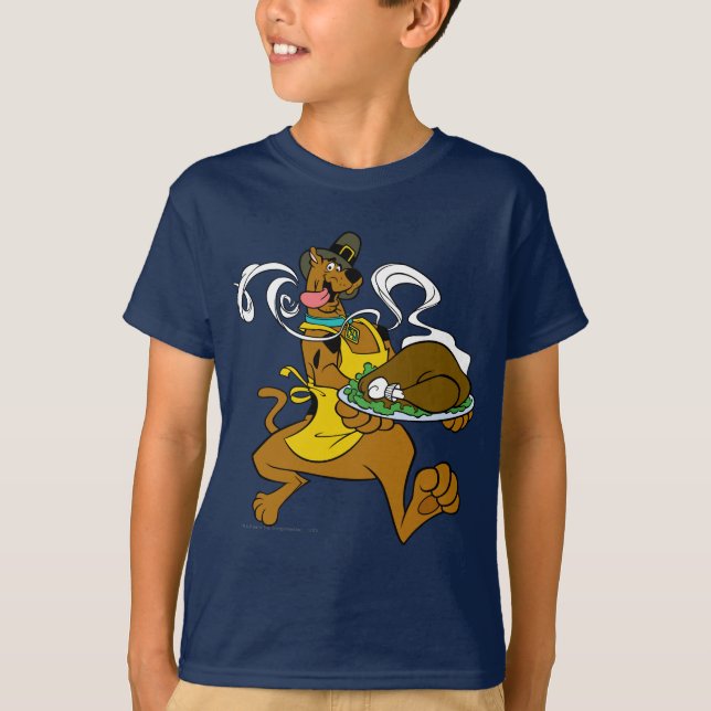 T-shirt Pilgrim Scooby-Doo With Turkey (Devant)