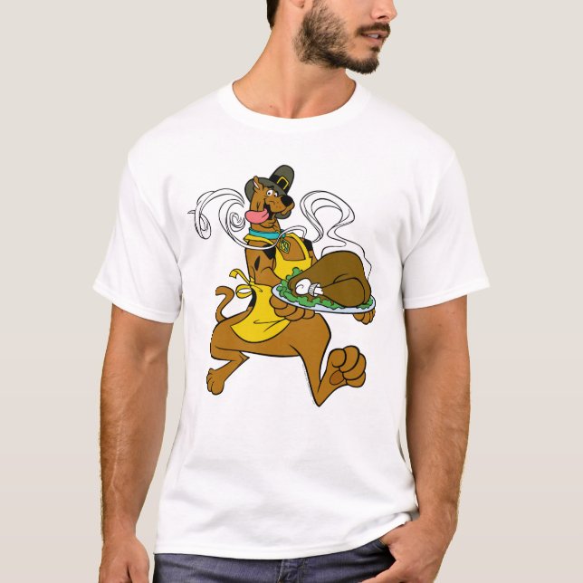 T-shirt Pilgrim Scooby-Doo With Turkey (Devant)