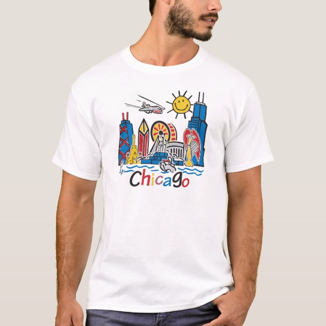 T-shirt Pilier Chicago de marine (Devant)
