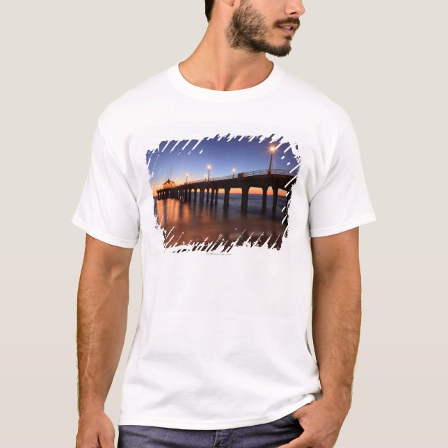 T-shirt Pilier de Manhattan Beach au coucher du soleil, la (Devant)