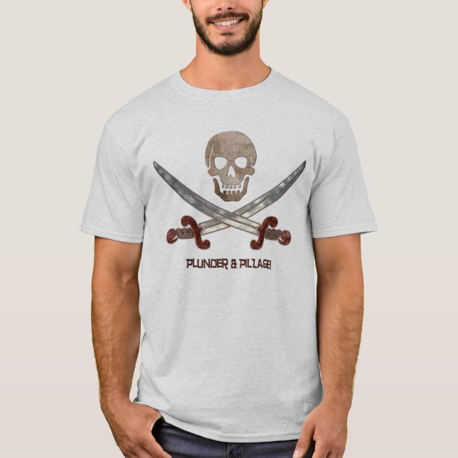 T-shirt Pillage et pillage Pirate Calico Jack (Devant)
