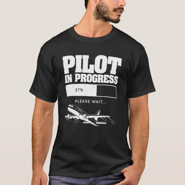 T-shirt Pilot In Progress Flight Aviation Future Copilot (Devant)