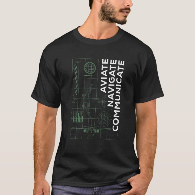 T-shirt Pilote Aviate Naviguer Communiquer Aviation T Shir (Devant)