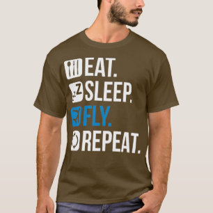 T-shirt Pilote Cadeau Mange Sommeil Voler Répéter Aérien A