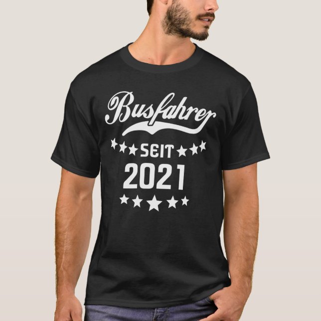 T-shirt Pilote d'autobus depuis 2021 Men Line Bus Homme Sc (Devant)