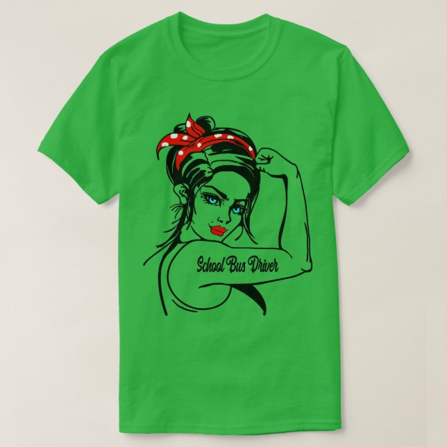 T-shirt Pilote d'autobus scolaire pour femmes Rosie (Design devant)