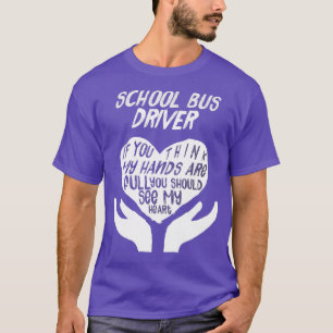 T-shirt Pilote d'autobus scolaire Voir Mon coeur Champ Voy