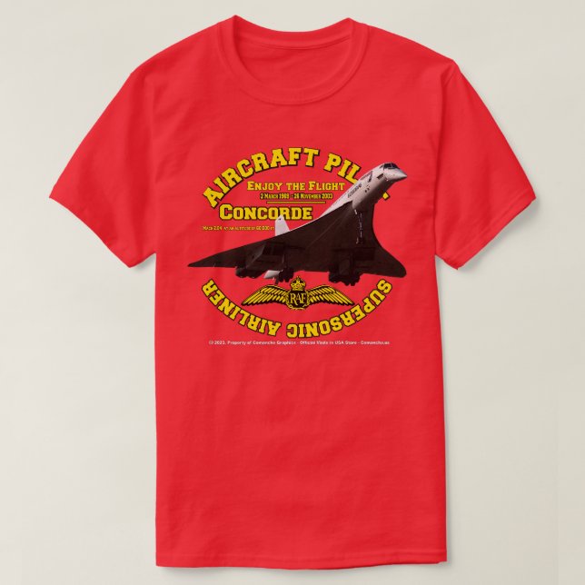 T-shirt Pilote d'avion de ligne Concorde (Design devant)