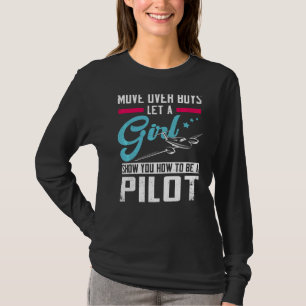T-shirt Pilote D'Avion Fille Vintage Déplacer Sur Les Garç