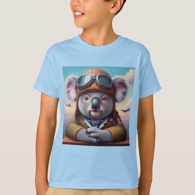T-shirt Pilote d'avion Koala (Devant)