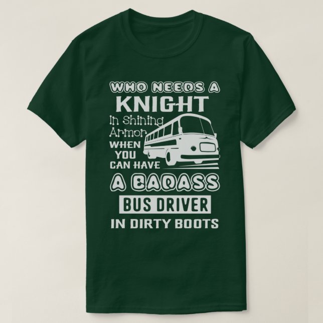 T-shirt Pilote de bus Badass Bus Driver (Design devant)