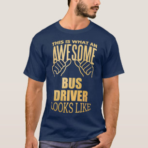 T-shirt Pilote de bus Drôle à dire en or