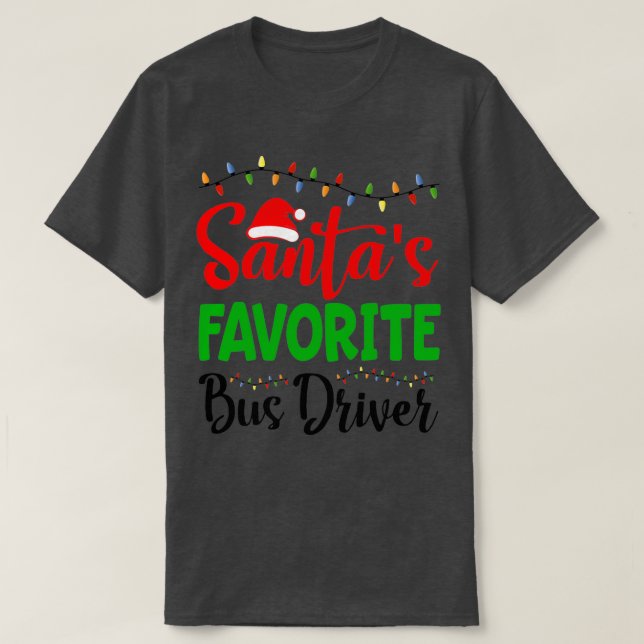 T-shirt Pilote de bus favori Santas (Design devant)