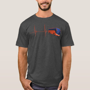 T-shirt Pilote de bus Heartbeat EKG Pulse Bus Driver Lover