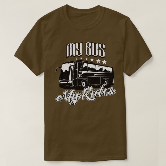 T-shirt Pilote de bus Mon bus Mes règles (Design devant)