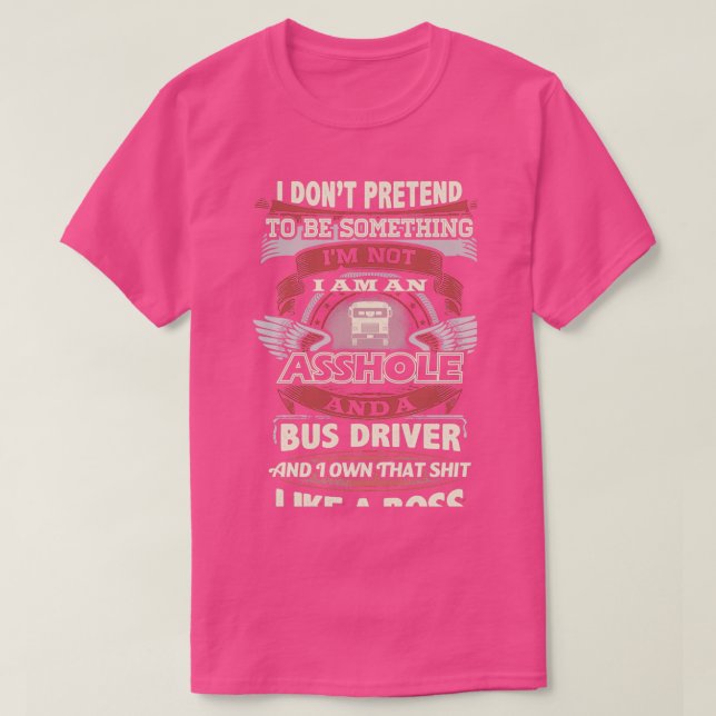 T-shirt Pilote de bus non concurrentiel (Design devant)