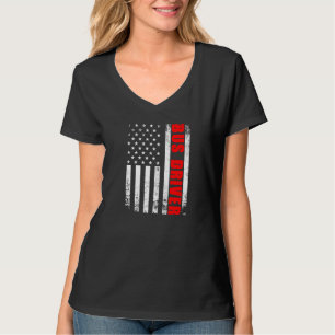T-shirt Pilote de bus patriotique Job American Flag Usa Bu