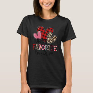 T-shirt Pilote de bus préféré de Cupid Trois Coeurs Valent