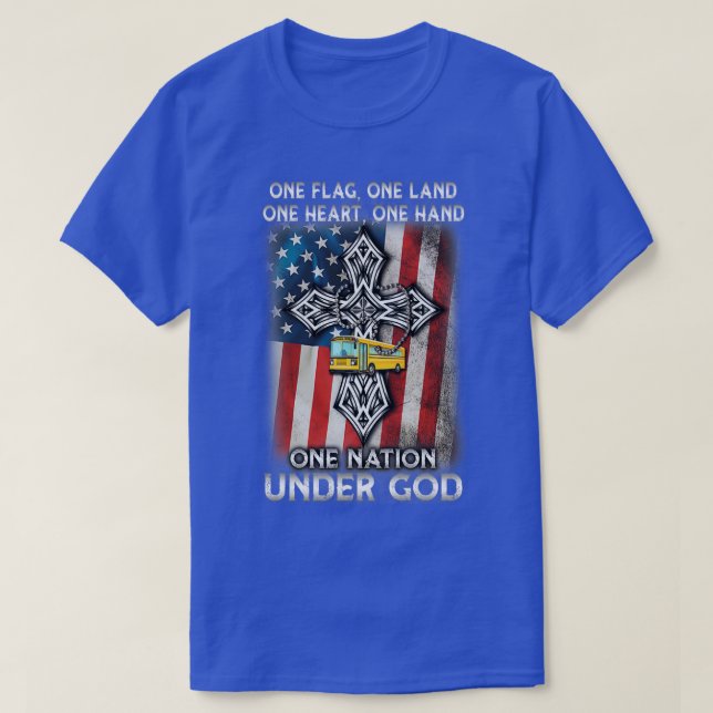 T-shirt Pilote de bus scolaire patriotique (Design devant)