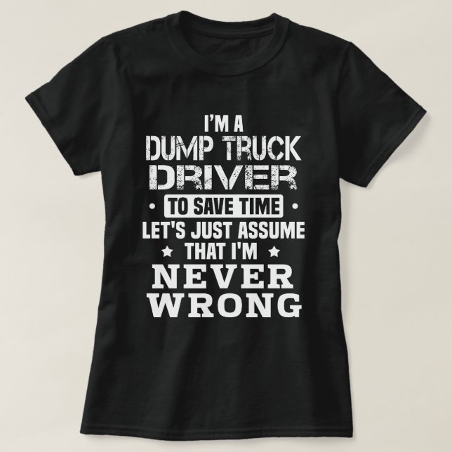 T-shirt Pilote de camion de vidange (Design devant)