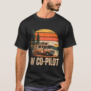 T-shirt Pilote de camping-car au coucher du soleil panoram