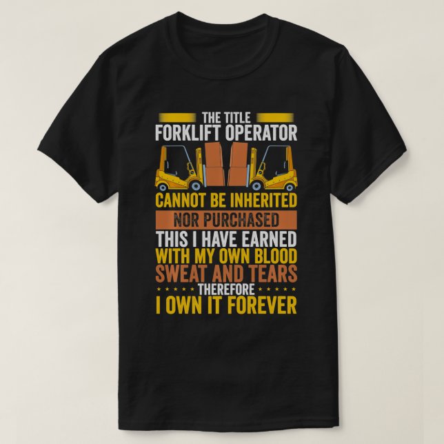 T-shirt Pilote de chariot élévateur (Design devant)