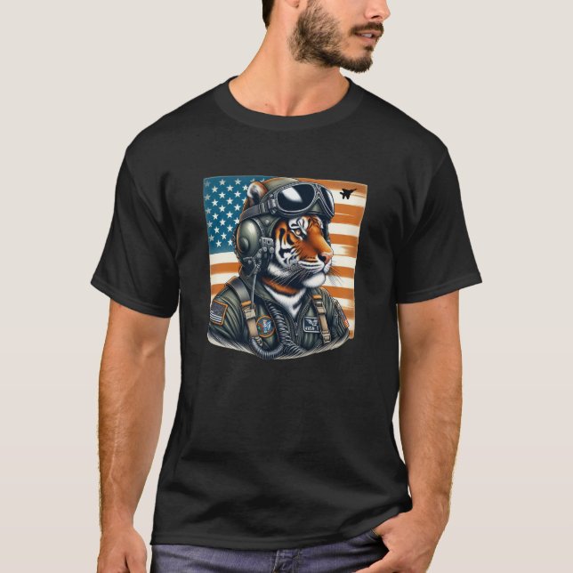 T-shirt Pilote de chasse au tigre (Devant)