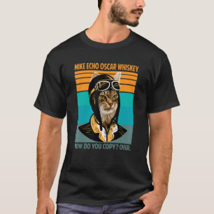 T-shirt Pilote de chat rétro Meow Kitty Propriétaire de fo