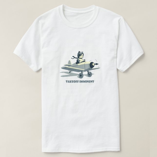 T-shirt Pilote de chats, décollage imminent (Design devant)
