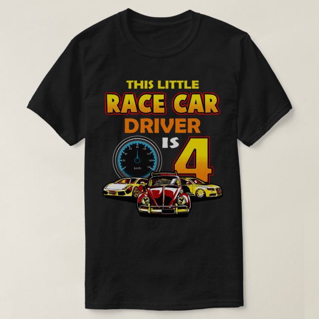 T-shirt Pilote de course 4e anniversaire 4 ans bébé (Design devant)