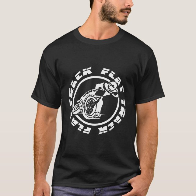 T-shirt Pilote de course de moto sur piste plate (Devant)