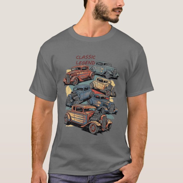 T-shirt Pilote de course rétro classique (Devant)