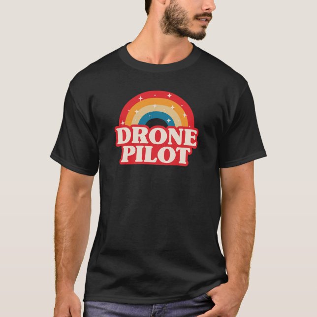 T-shirt Pilote de drone Arc-en-ciel (Devant)