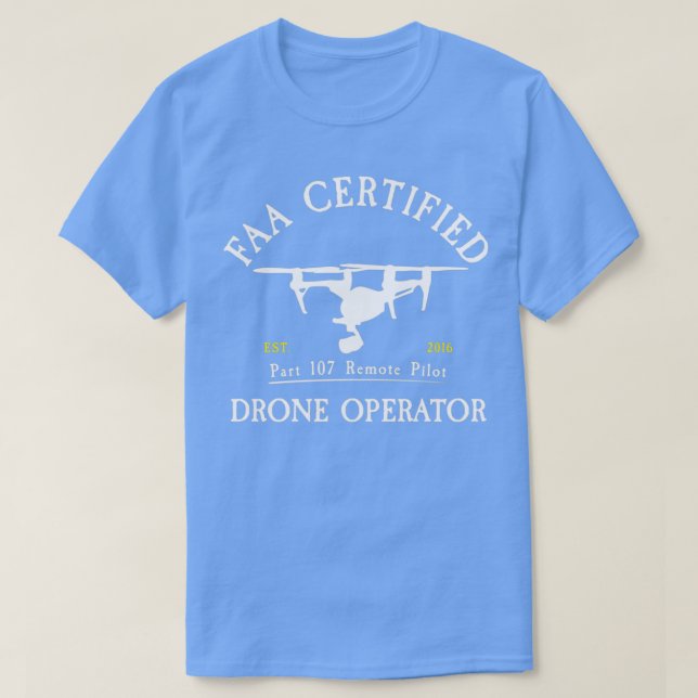 T-shirt Pilote de drone certifié FAA (Design devant)