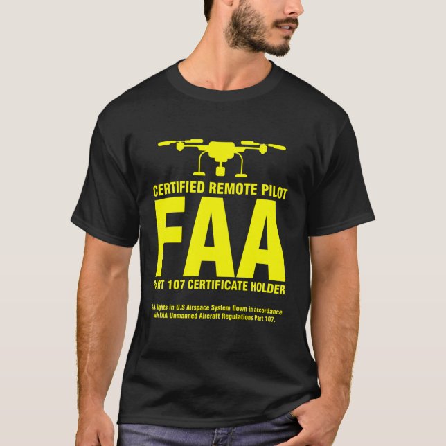 T-shirt Pilote de drone certifié Faa Drôle Pilotes Distant (Devant)