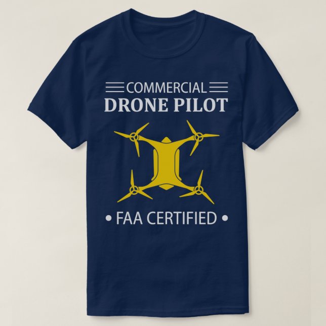 T-shirt Pilote de drone commercial agréé par la FAA (Design devant)