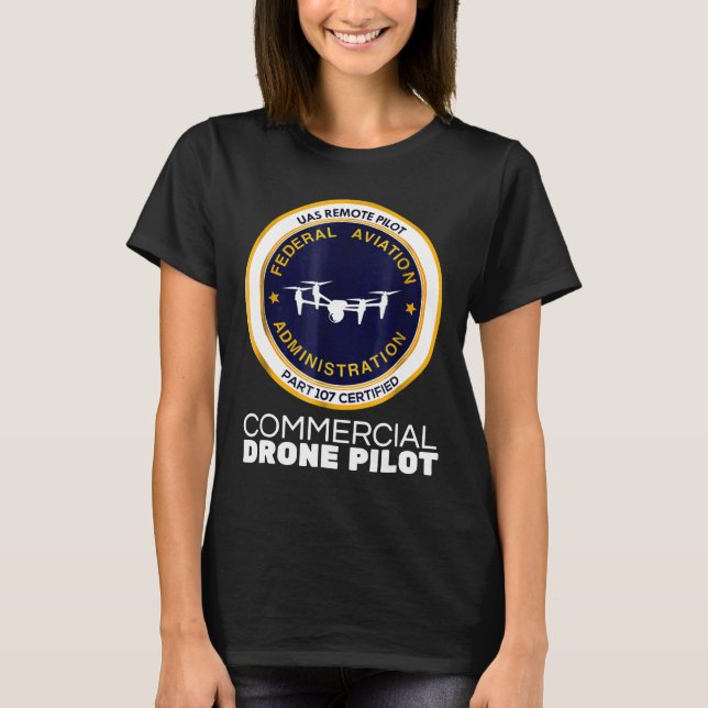 T-shirt Pilote De Drone Commercial Faa (Devant)