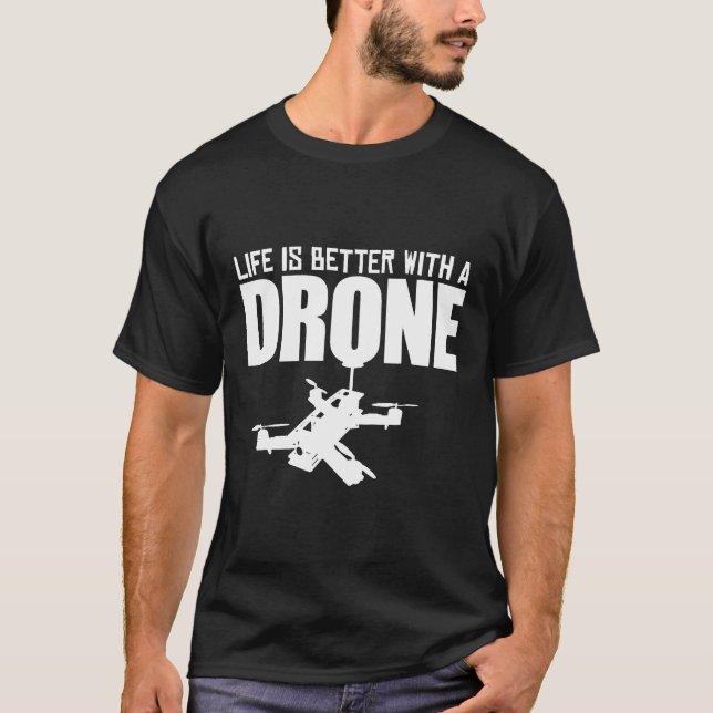 T-shirt Pilote De Drone Fpv Quadcopter Multirotor Rc Quad  (Devant)