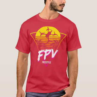 T-shirt Pilote de drone freestyle FPV rétro