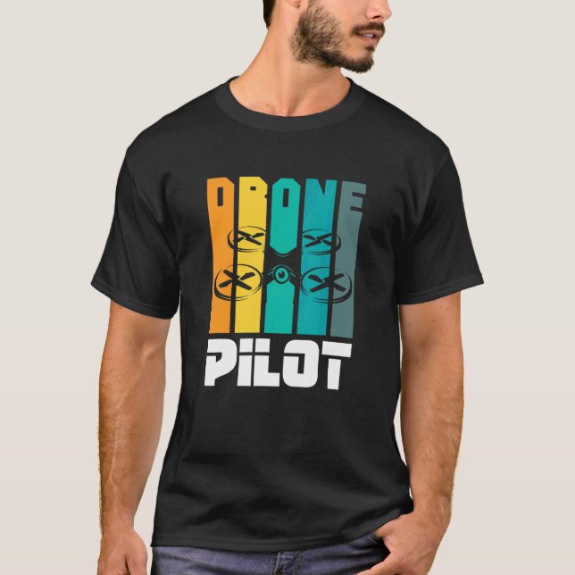 T-shirt Pilote De Drone Quadcopter Fvp Exploitant De Vol 1 (Devant)