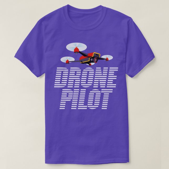 T-shirt Pilote de drone Quadcopter Racer (Design devant)