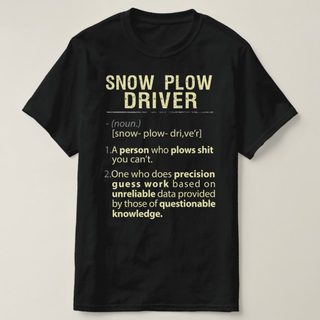T-shirt Pilote de la neige Définition américaine réelle (Design devant)