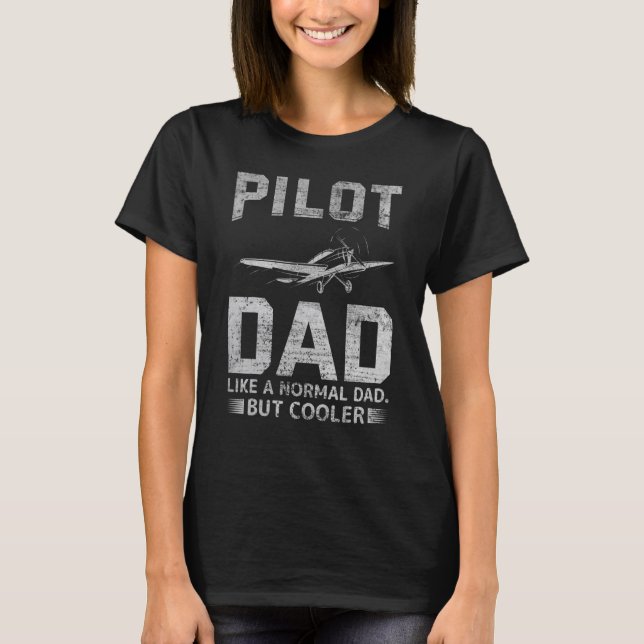 T-shirt Pilote de l'avion père de l'aviation pilote (Devant)