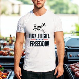 T-shirt Pilote de l'avion vintage P-51 Fuel Flight Freedom